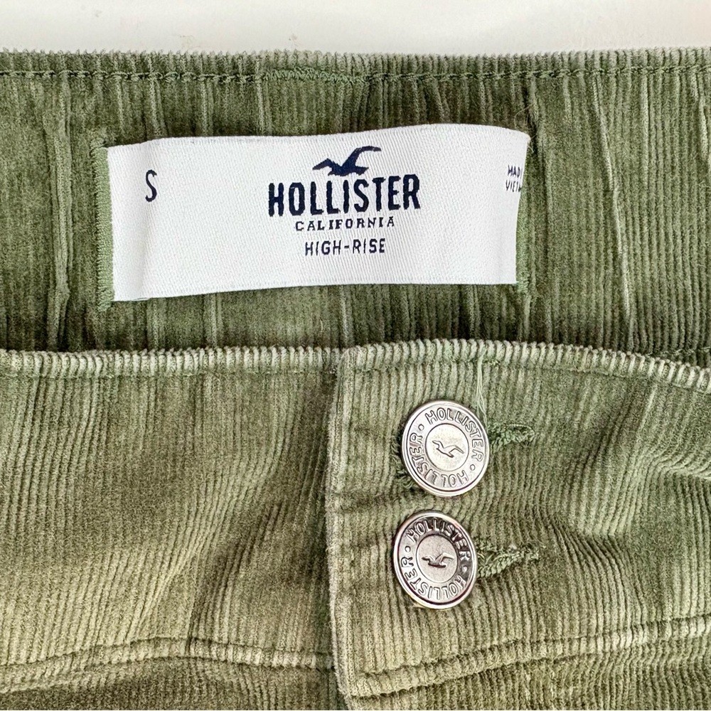 Hollister Olive Green Corduroy Ruffle High-Rise Mini Skirt-Size Small - Picture 5 of 9